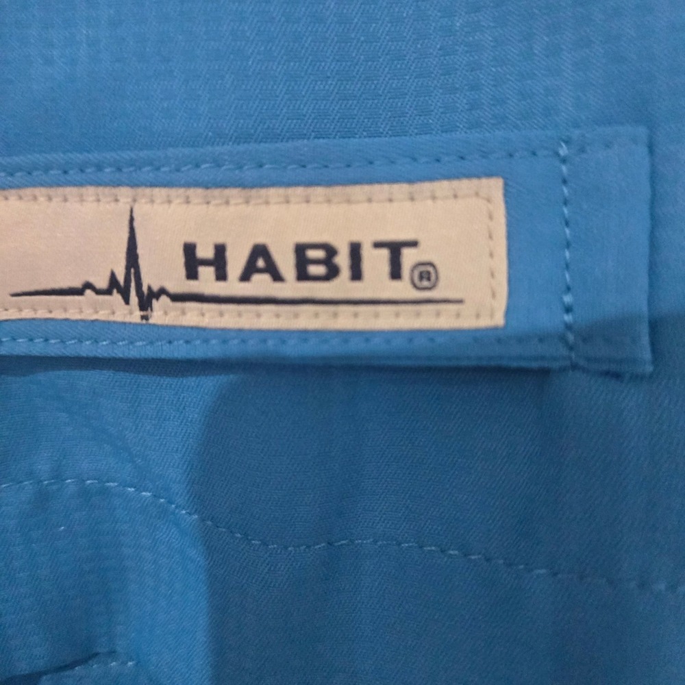Habit Fishing Shirt Mens Small Blue Green long-sleeve UPF 40+ Performance 2 Pack - Picture 4 of 15